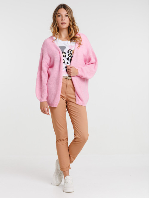 Gilet ouvert bubblegum femme