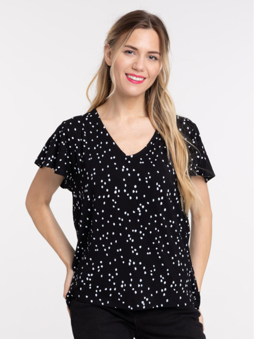 Tee-shirt imprimé pois femme