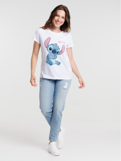 T-shirt blanc Stitch femme