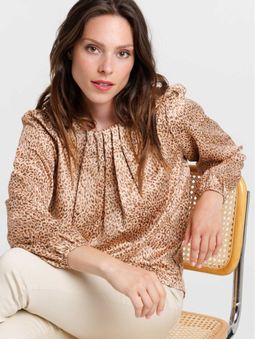 Blouse imprimée léopard femme