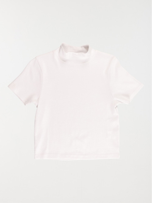 T-shirt uni blanc fille...