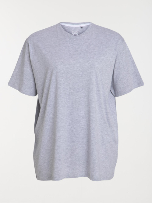 T-shirt gris chiné grande taille homme