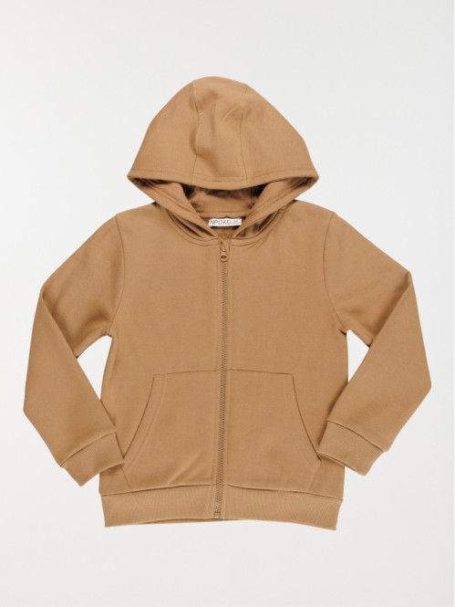 Sweat garçon à capuche marron (3-12A)