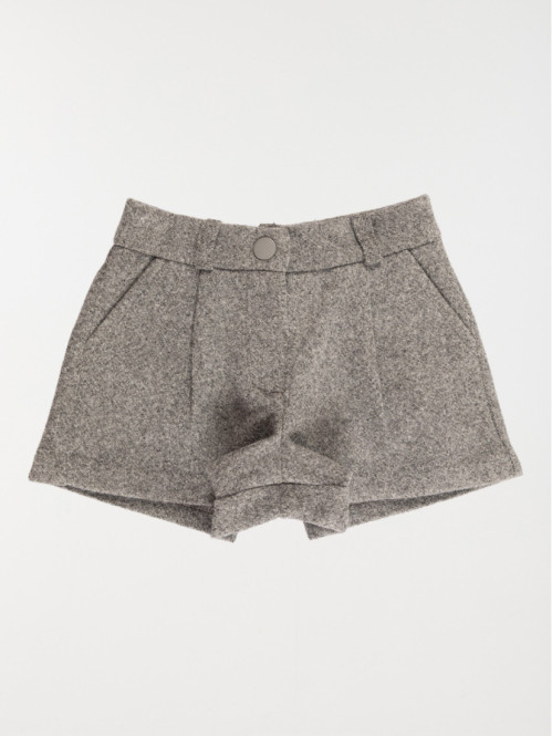 Short uni gris fille (3-36M)