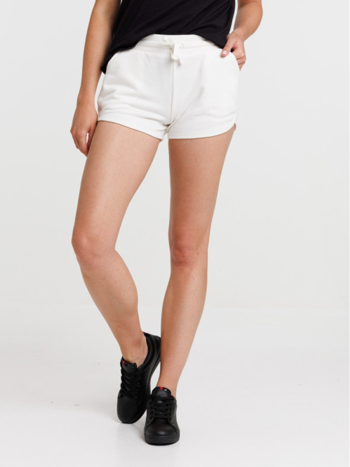 Short écru en molleton femme