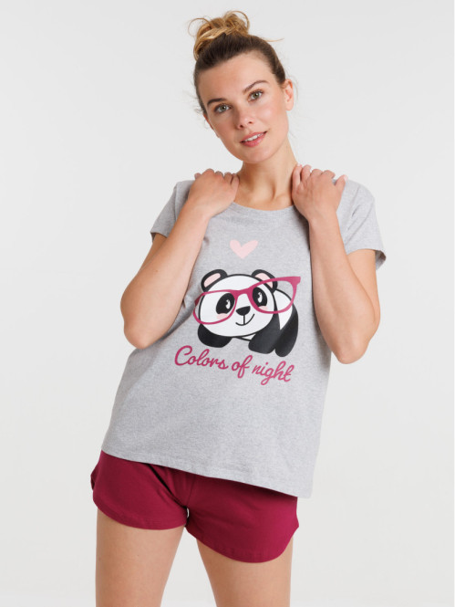 Pyjama motif panda femme