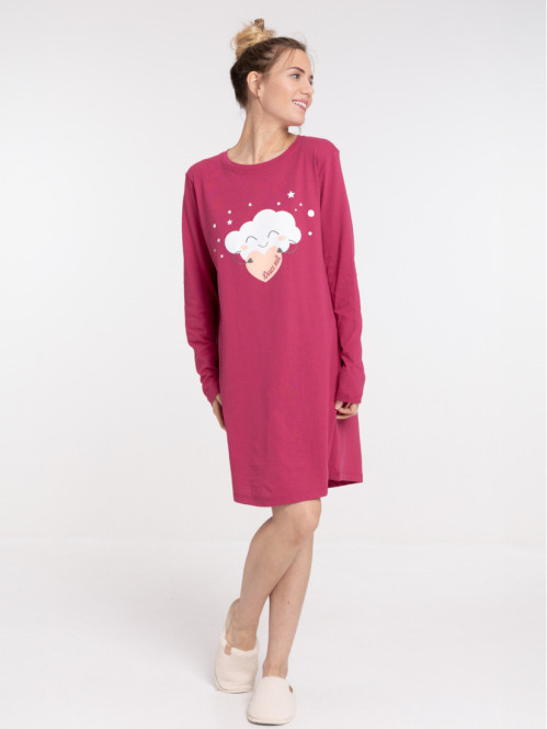 Liquette sangria motif nuage femme