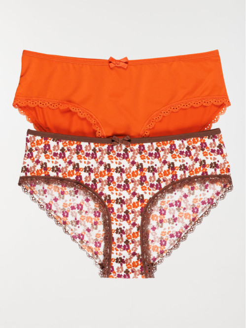 2 shorties femme orange sunset (S-XL)