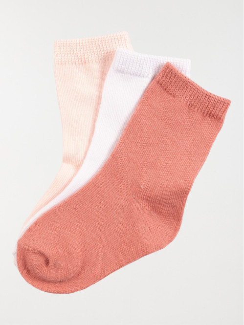 Lot de 3 chaussettes unies fille