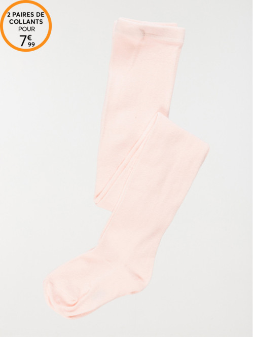 Collants chauds coloris rose clair fille