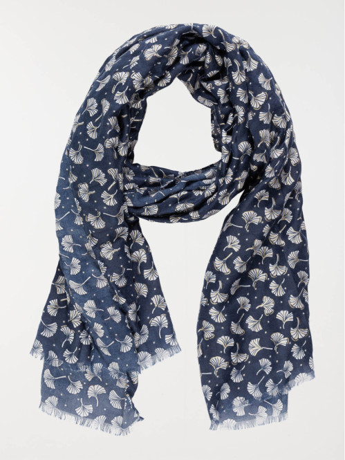 Foulard fleuri femme marine navy