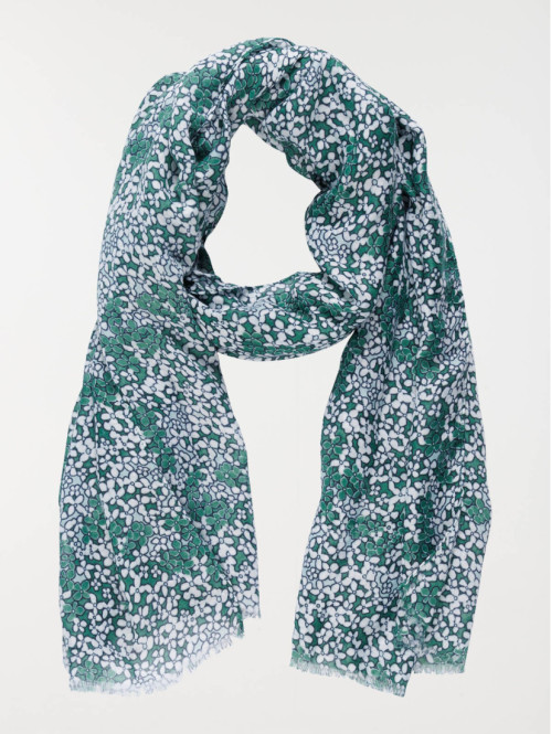 Foulard vert pop motif fleuri femme