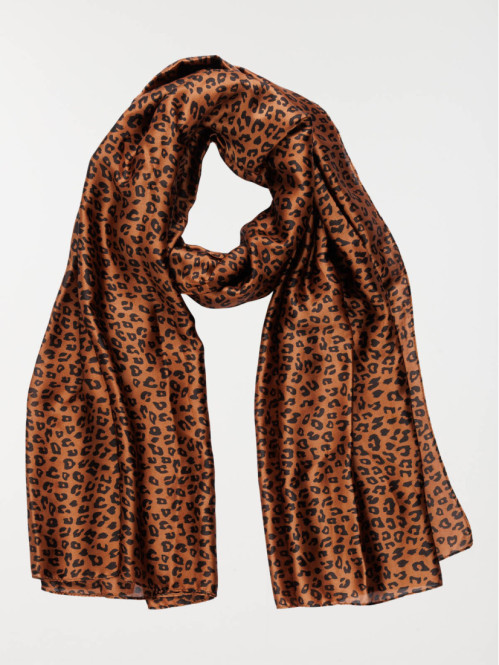 Foulard satiné léopard femme