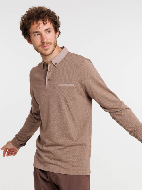 Polo homme coloris mocca latte