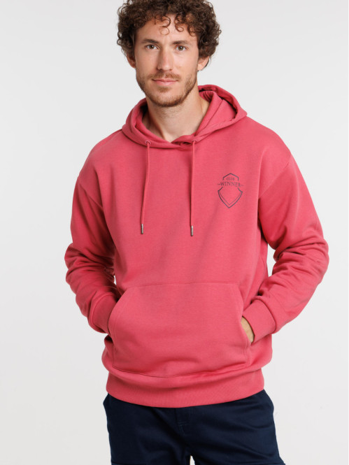 Sweat homme à capuche tomette