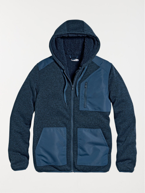 Sweat capuche marine navy homme