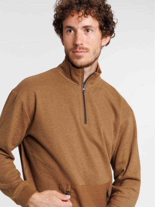 Sweat col montant zippé homme