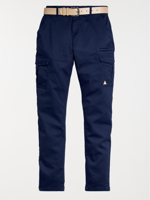 Pantalon avec ceinture homme marine navy