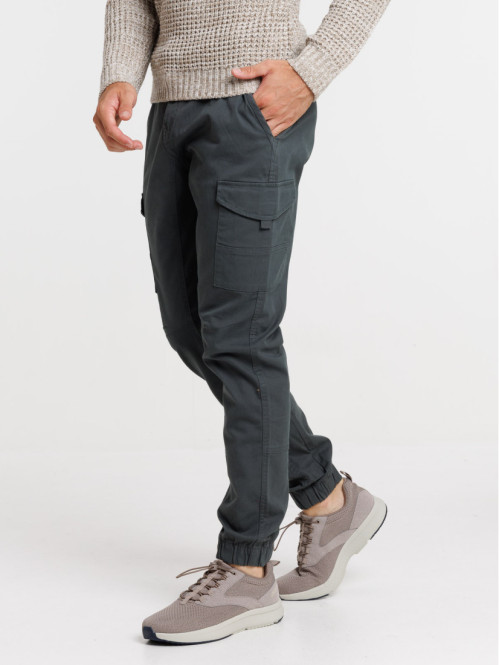 Pantalon cargo gris ardoise homme