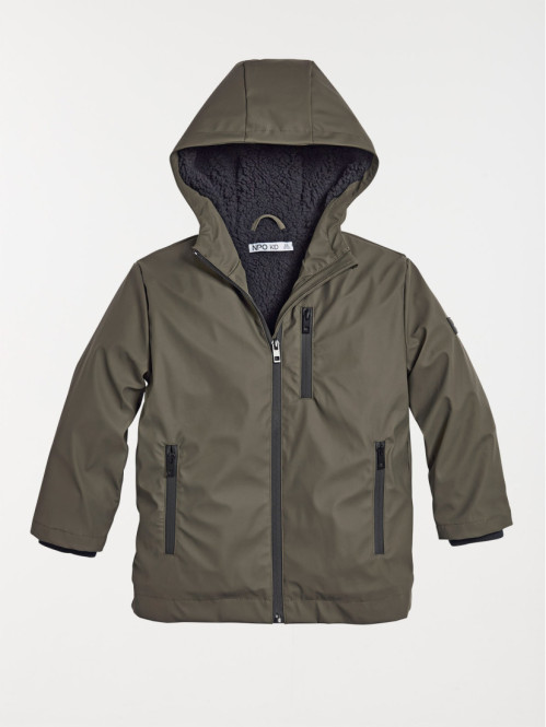 Blouson capuche garçon kaki (3-12A)