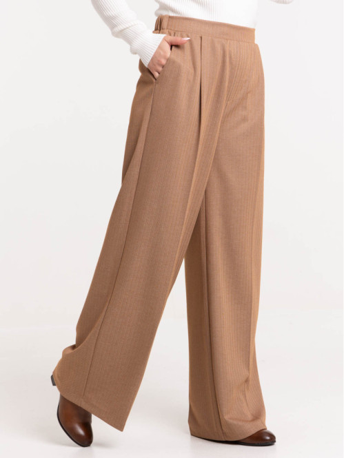 Pantalon large femme coloris croissant