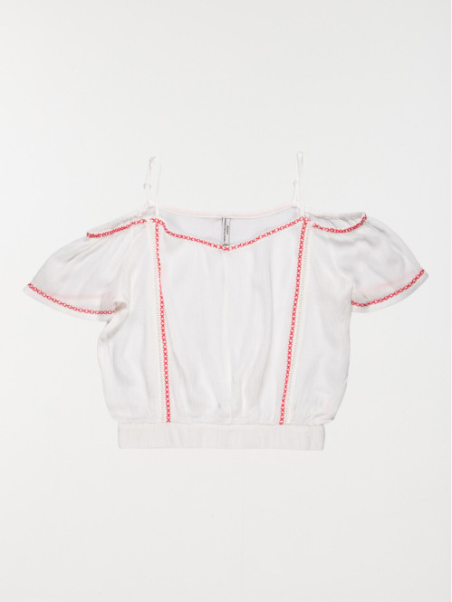 Blouse blanche bretelles fille (10-16A)