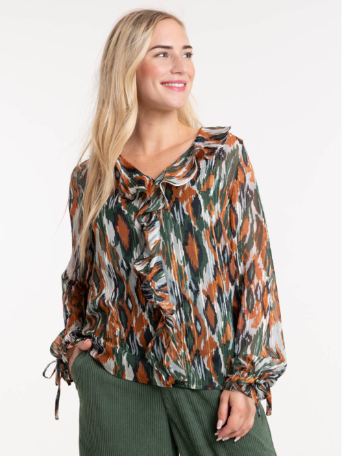 Blouse voile imprimé femme