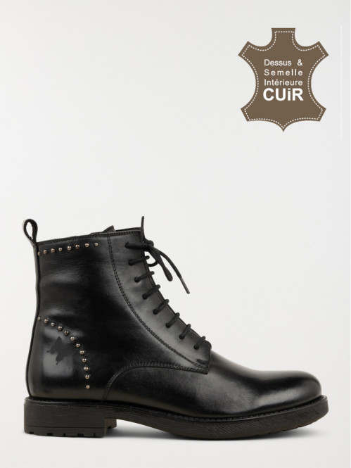 Bottines lacets femme cuir best sale