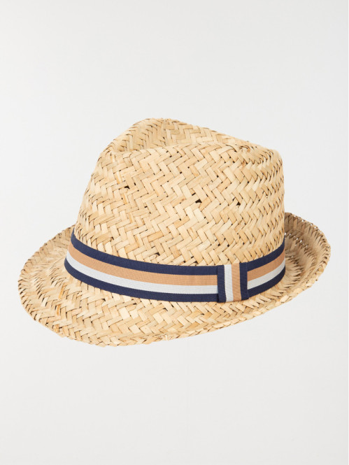 Chapeau ruban paille homme