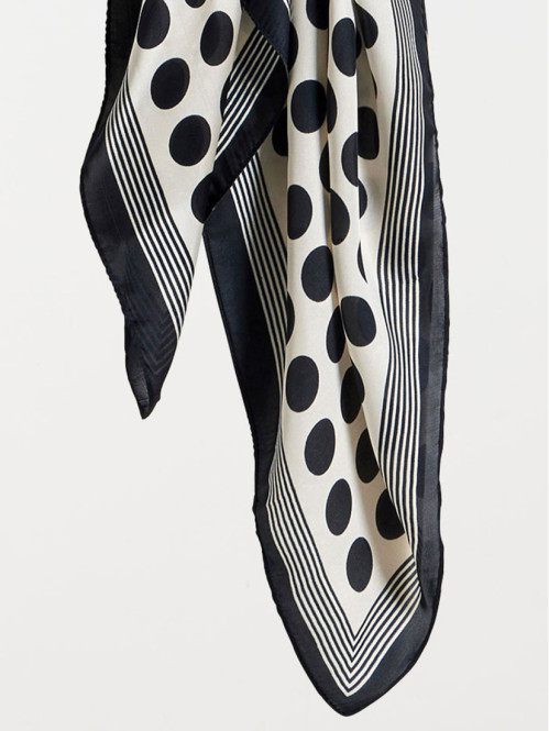 Foulard noir à pois femme