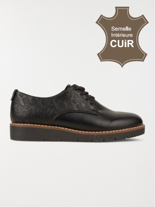 Derbies noires texturées femme (36-41)