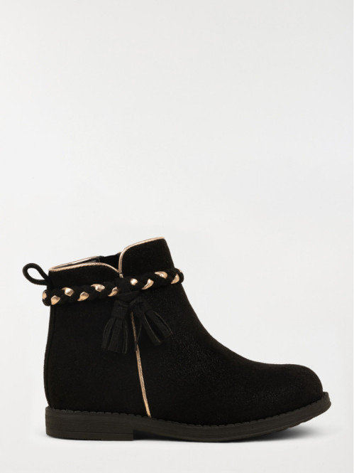 Bottines noires suédines fille (31-35)