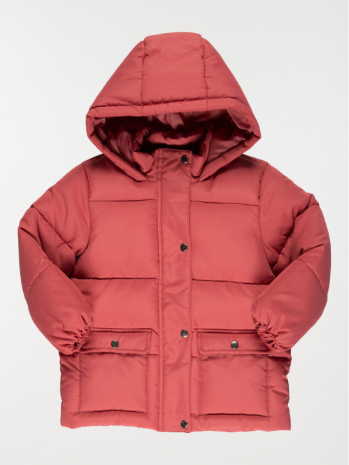 Parka capuche grenat fille (3-24M)