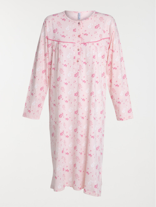 Chemise de nuit fleurie rose femme