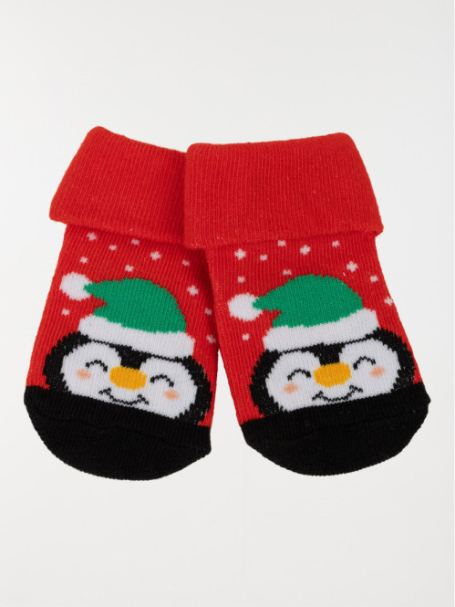 Chaussettes pingouin de Noël bébé