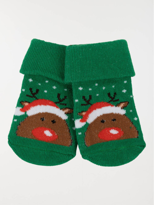 Chaussettes renne de Noël bébé