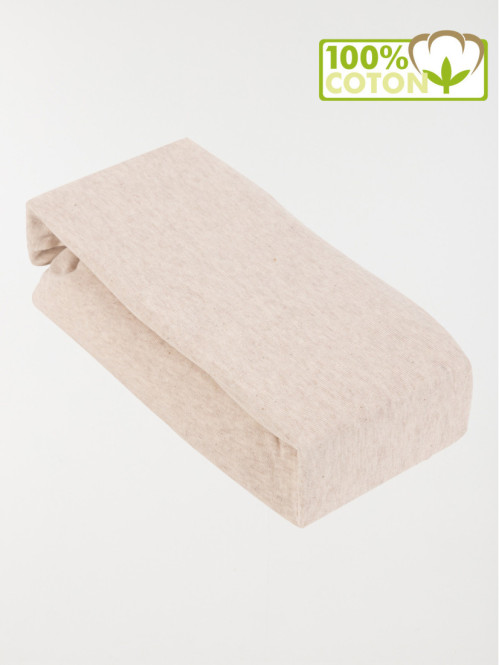 Drap housse 140 x 190 cm beige chiné