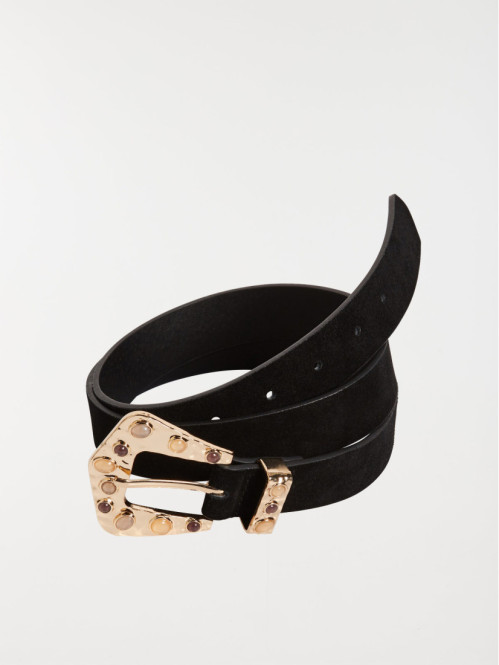 Ceinture boucle western dorée femme