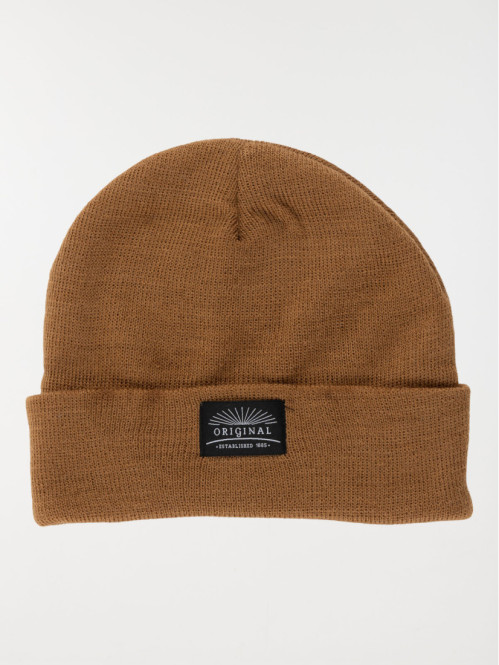 Bonnet revers café homme