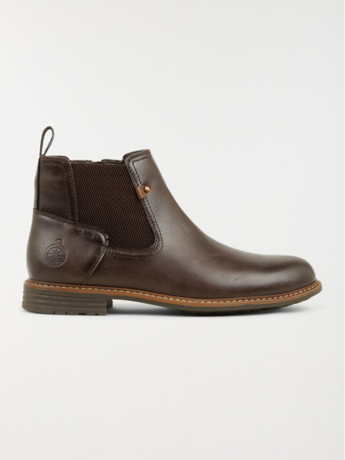 Bottines zippées marrons homme (40-46)