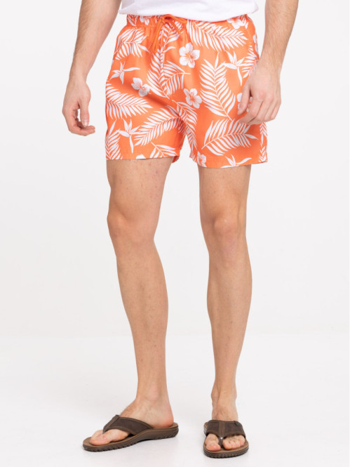 Short de bain imprimé feuillage homme