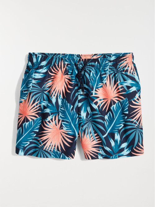 Short de bain fleurs tropicales homme