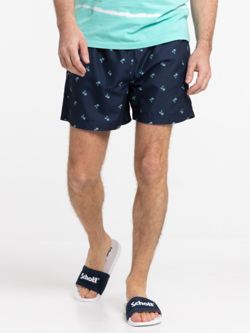 Short de bain imprimé palmier homme