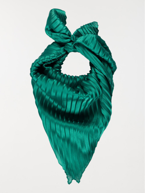 Foulard plissé vert bosphore