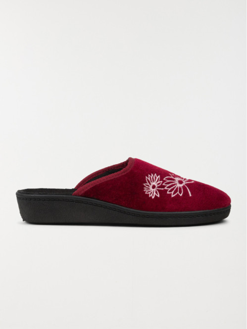 Chaussons fleurs brodées femme (36-41)