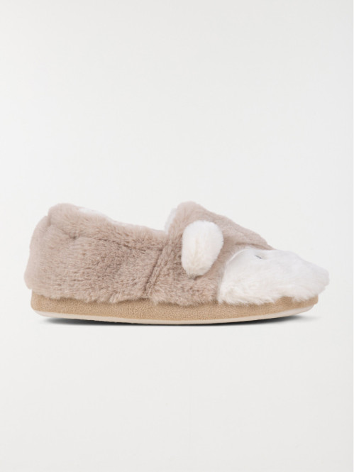 Chausson renard fille blanc (31-35)