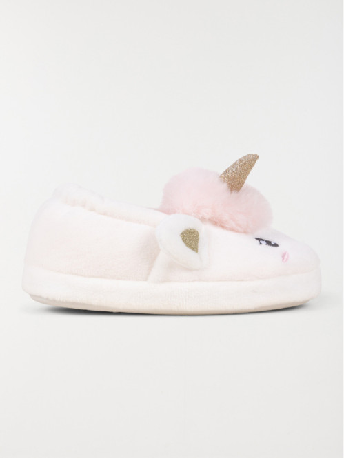 Chaussons licorne blanc fille (24-30)