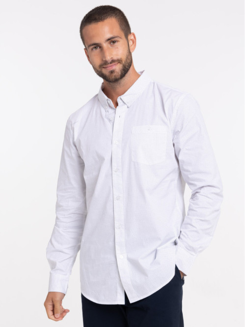 Chemise blanche à pois homme