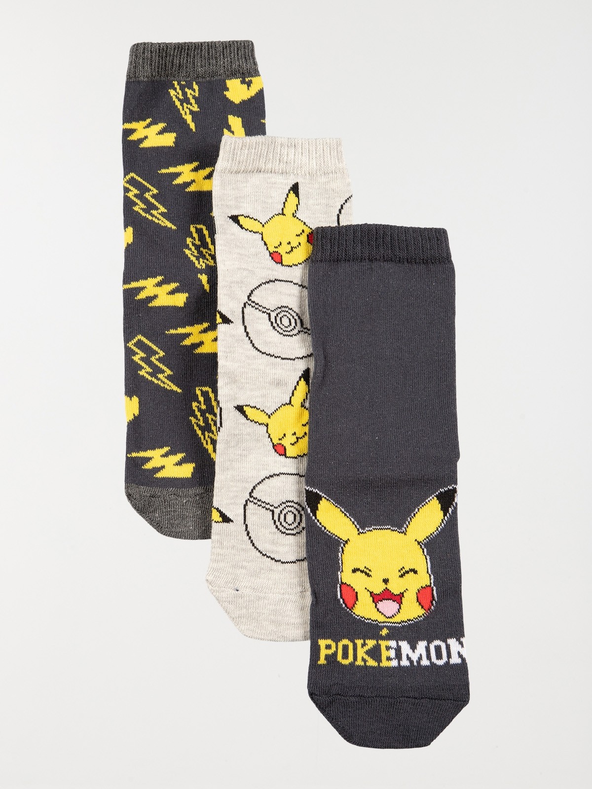 Pokemon - Set de 3 paires de chaussettes Pikachu 39/45 - Imagin'ères