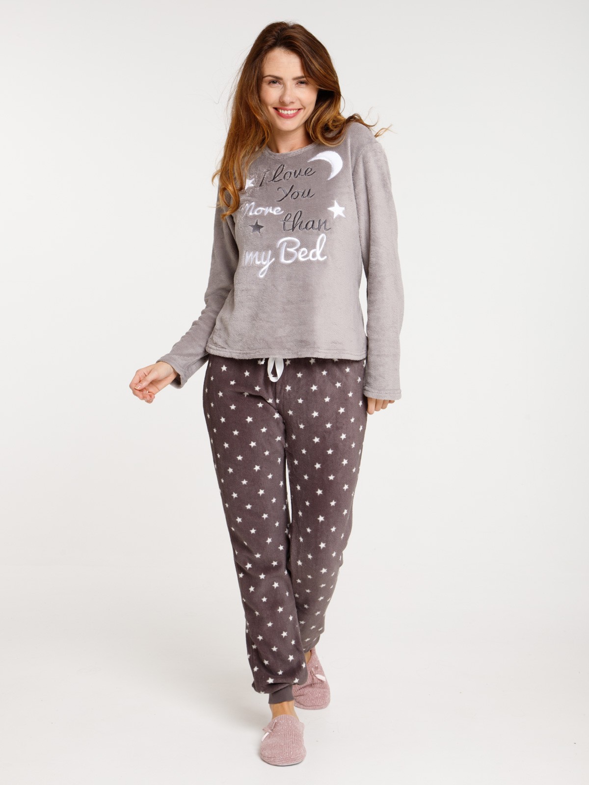 Pyjama polaire écru ourson femme - DistriCenter